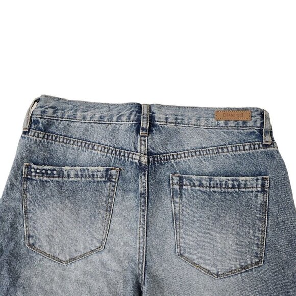 Blanknyc Jeans Womens 27 Blue High Rise Tapered Lace Up Raw Hem Denim Boho - Picture 9 of 14
